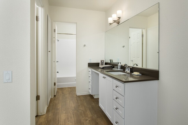 Modern Apartment Bath with Quartz Countertops