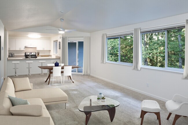 Renovated Package I living room with carpet (select homes)