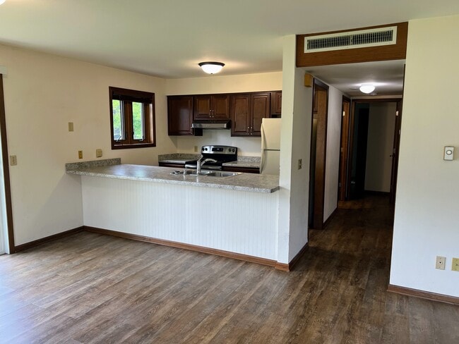 Bright Open-Concept Kitchen & Living Area - 217 Ash Street Apartment Unit 217 Ash Sauk City