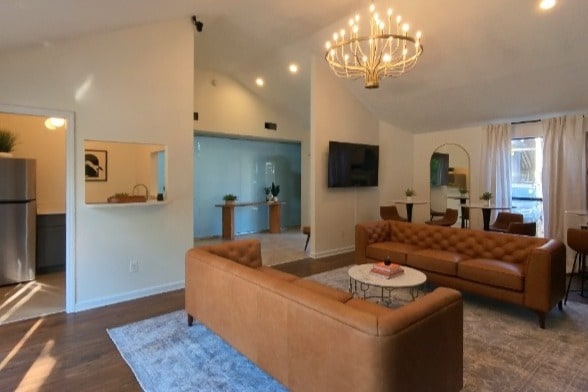 Furnished Clubhouse with Kitchenette and luxury finishings - Fox Lake Apartment Homes