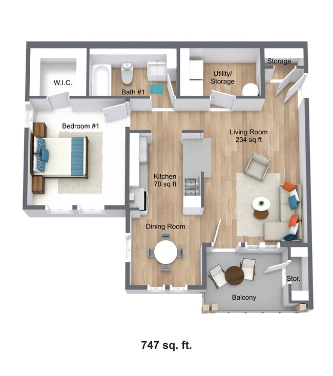 Floor Plan for new 1Bed/1Bath
