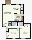 Two Bedroom Two Bath Garden Floorplan