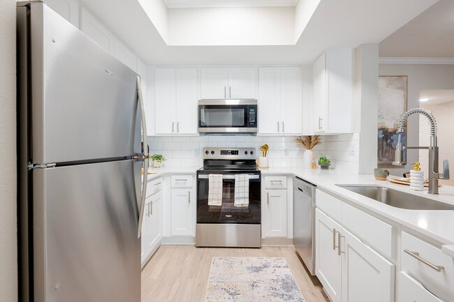 Newly Renovated Kitchen with Stainless Steel Appliances - The Delano at North Richland Hills Apartments