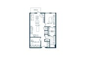 One Bedroom One Bath Den (875 SF)