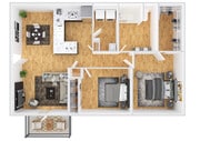 2 Bedroom | 1 Bath | 1007 SF | Renovated