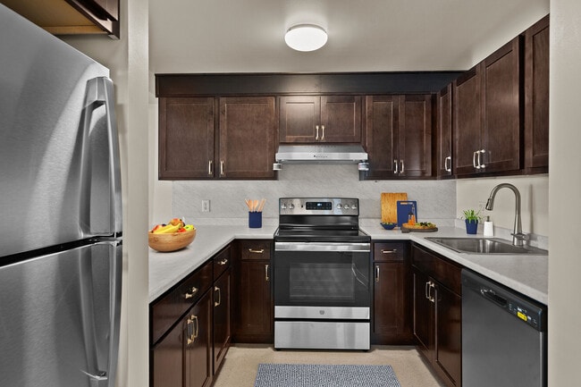 Modern kitchens with ample cabinet space at Mission Main.