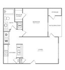 One Bedroom One Bath (705 SF)