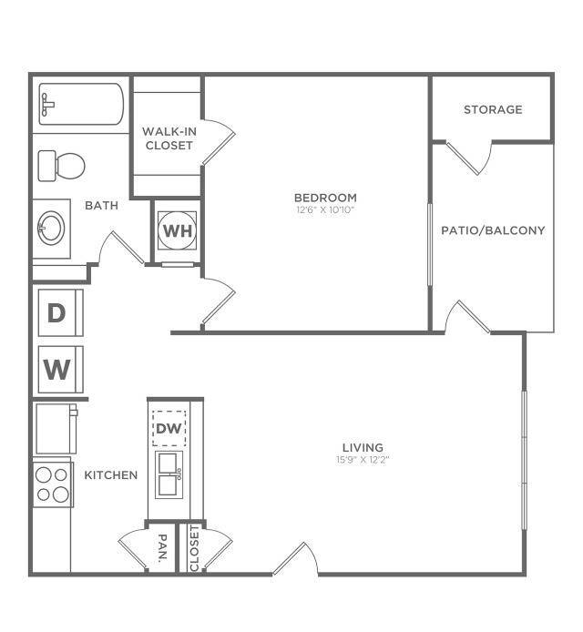 One Bedroom One Bath (705 SF) - One Bedroom One Bath (705 SF)