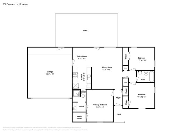 Photo - Charming 3-Bed, 2-Bath Home in Burleson with Garage Parking