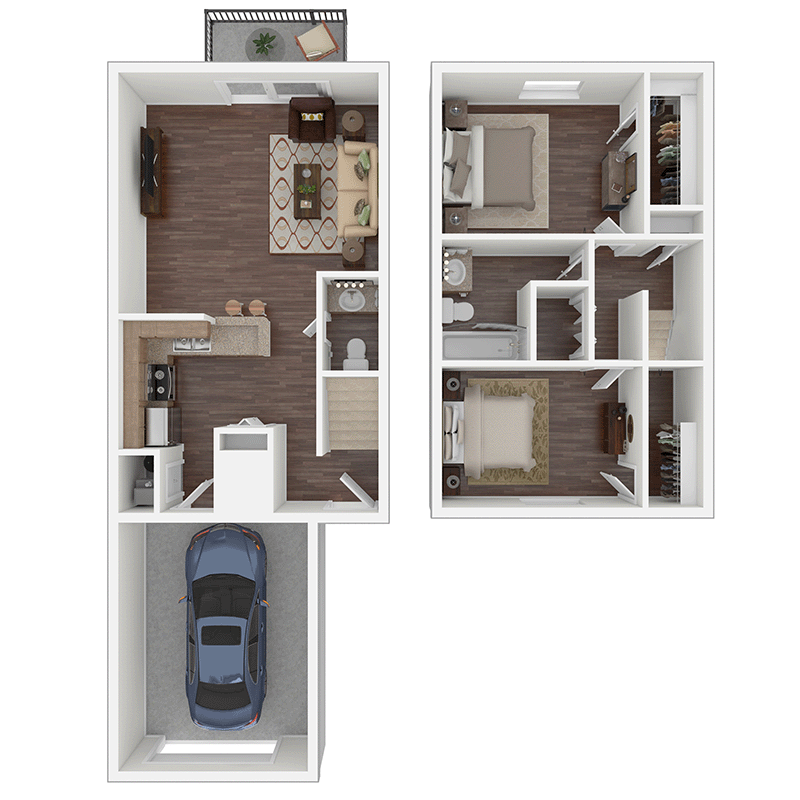 Prv 51GreatTrailSt II-5903566 3DF 2x1 5The Manor 1050sf - The Manor (Townhome)