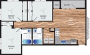 3 BR/ 2 BA (Style ZJ1) | 925 sq. ft.