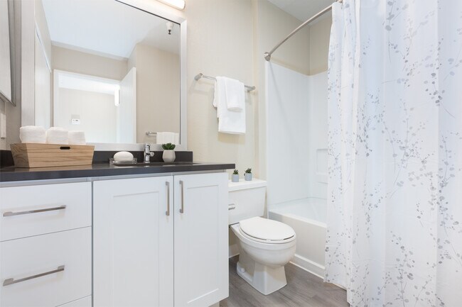 Modern Collection Bath With Quartz Countertop Hard Surface Flooring And New Cabinetry