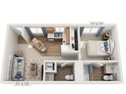 Floor plans are artist’s rendering. All dimensions are approximate. Actual product and specifications may vary in dimension or detail. Not all features are available in every apartment. Prices and availability are subject to change.