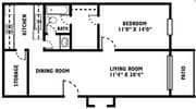 Floor Plan 900 SF