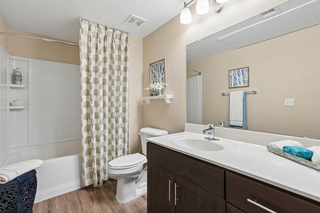 Explore the inviting bathroom at Highland Groves at Morrison Ranch, featuring sleek finishes and modern fixtures. Enjoy a comfortable and stylish living space designed for your needs. Schedule your visit today and see the difference!