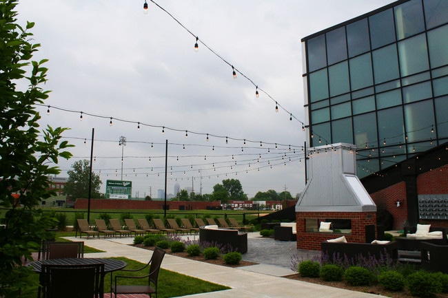Courtyard with grills and fireplace