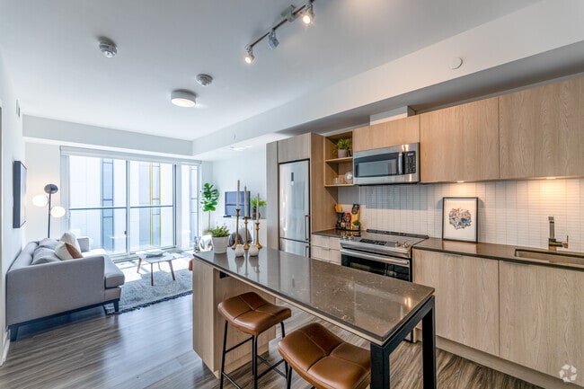 2BR, 2BA - 832 SF - Kitchen/Living Room - 77 & 99 Gerrard West