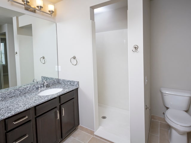Bathroom with Cultured Marble Walk-in Shower