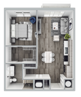 A2 floor plan 850 Living