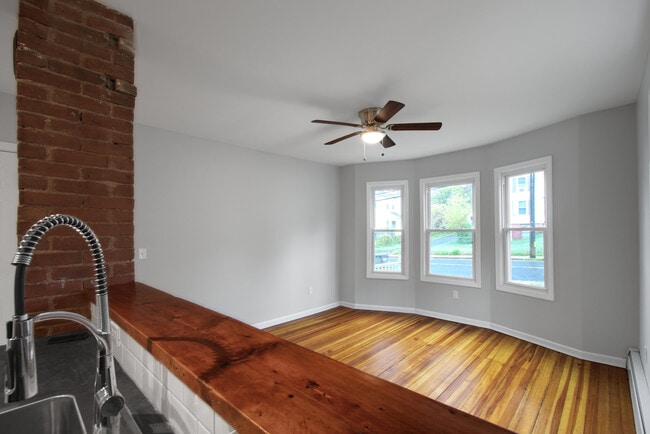 Living Room w/ 100+ Yr Old Original Hardwood Floors - 30 Cooper St Unit 30A