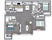 Three-Bedroom Floor Plan - Grove at Cary Park