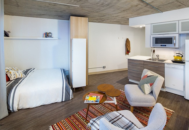 Studio living/bed nook - Turntable Studios