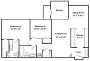 2 Bedroom Midrise C Dlx