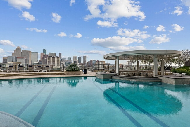Expansive Pool Deck with Downtown Houston Views