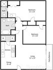 2 Bedroom, 2 Bathroom W/D Connection