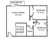 2BR/1BA