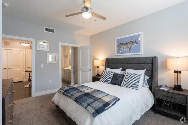 1BR, 1BA - 732SF Wheat - Bedroom - The Woodford on Mockingbird