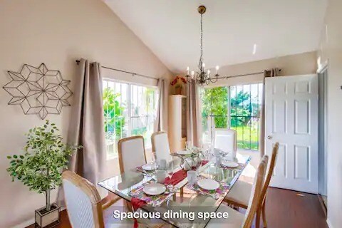Enjoy hearty meals & gatherings in the dining table — perfect for six & more