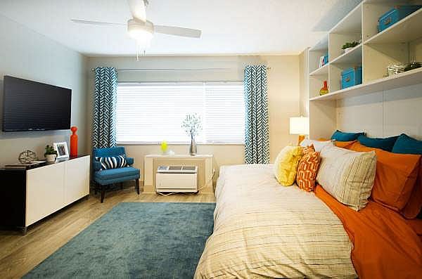 Bedroom with hardwood-style flooring - 500 Fifth