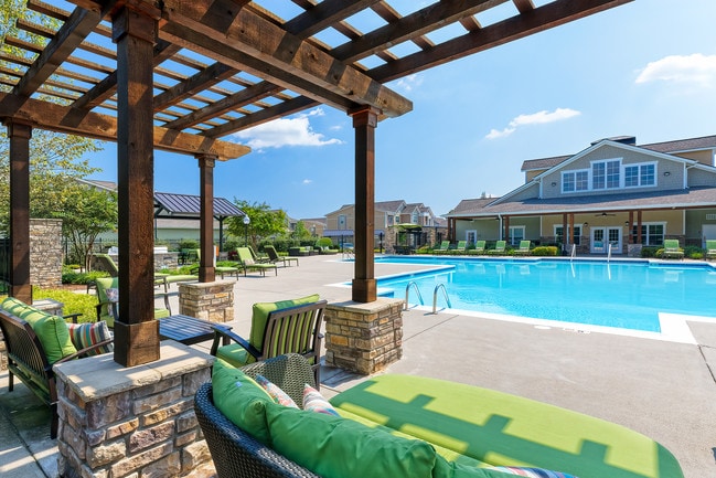 Poolside cabana and BBQ grills