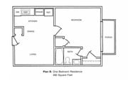 1 BR - 490 SF