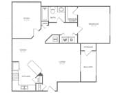 One Bedroom, One Bath w/ Den (900 SF)