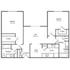 2 Bedroom / 2 Bath / 1150 Sq.Ft.