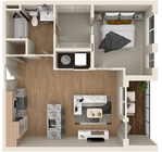 The Patent 1B - 1br, 1ba Floorplan