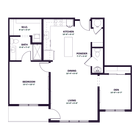 Oberon B2 One Bedroom Den Floor Plan