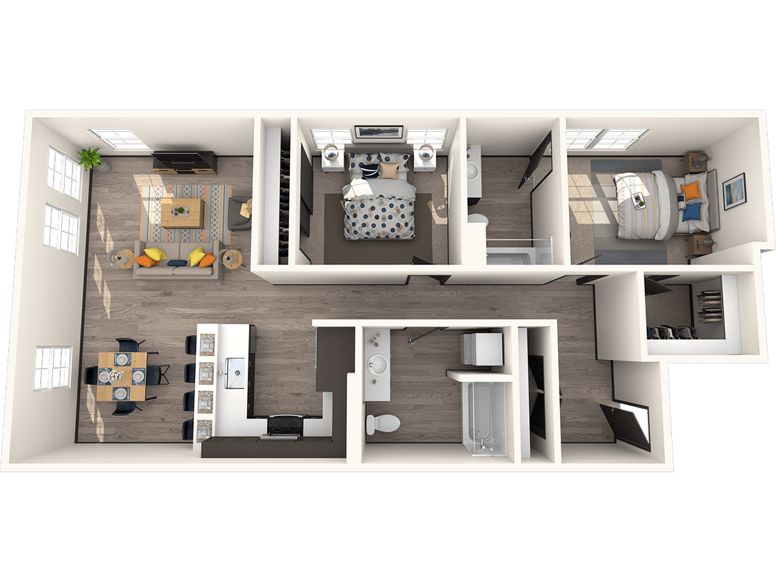 Floor Plan - Two Bedroom Two Bath A
