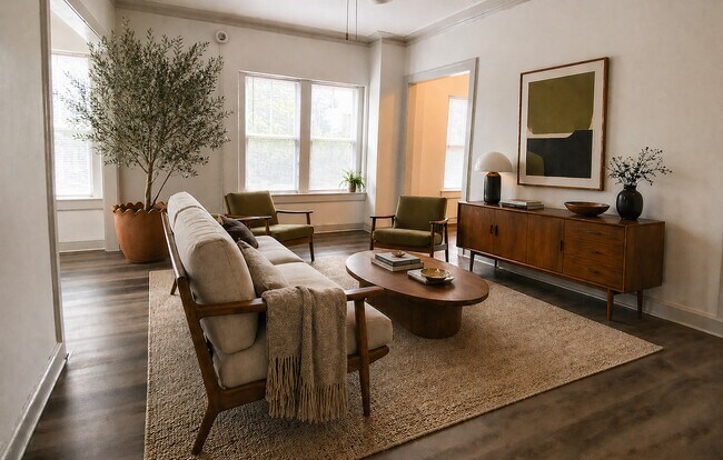 1BR, 1BA Living Room - The LaSalle