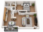 Terraza de 1 dormitorio