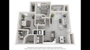 A 3D floor plan rendering of The Elm