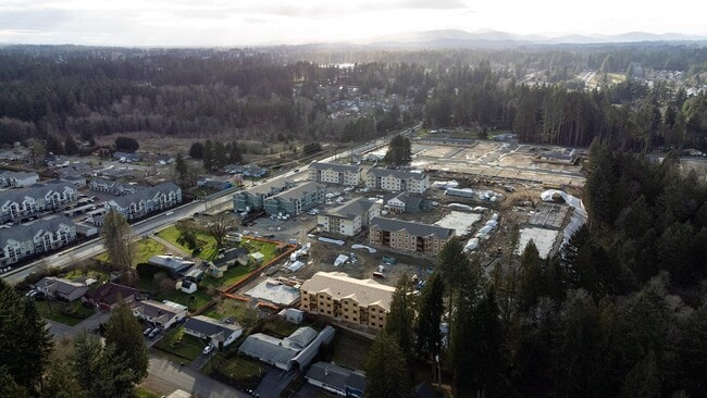 Momentum is building at The Elowen in Lacey, WA! New one-, two-, and three-bedroom apartment homes are rapidly taking shape on this classic overcast Pacific Northwest day. - The Elowen