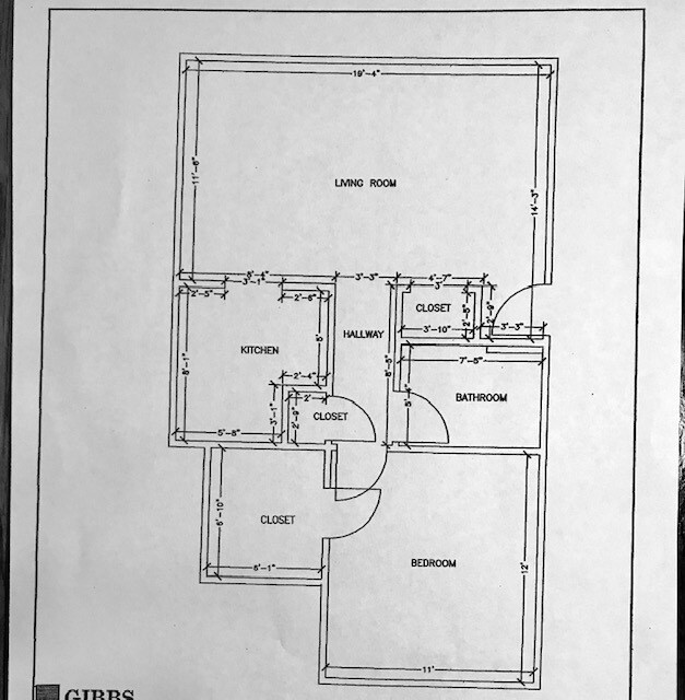 One Bedroom Floor Plan - 620 3rd Ave E Unit Meadowview Apt.