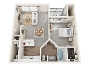 Degas B Floor Plan | 1 Bedroom with 1 Bath | 681 Square Feet | Stonebriar of Frisco | Apartment Homes