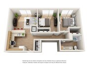 Apartamento de lujo de 2 dormitorios y 1 baño.