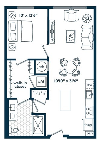 One Bedroom One Bath (715 SF) - One Bedroom One Bath (715 SF)