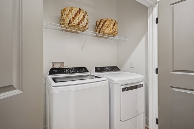 Laundry Room with Full-size Washer and Dryer - The Sylvan at Painted Tree