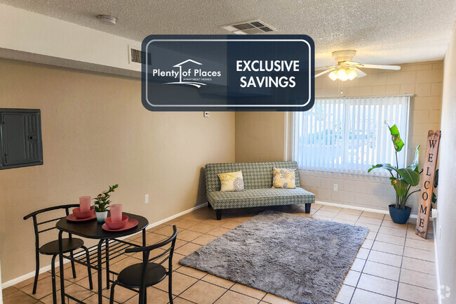 1 BR, 1 BA - Living Room - Ogden Villas Rental